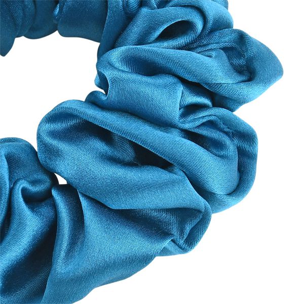 LA MAREY 2er-Set Scrunchies aus 19mm 100% Maulbeerseide, Petrol image number 4