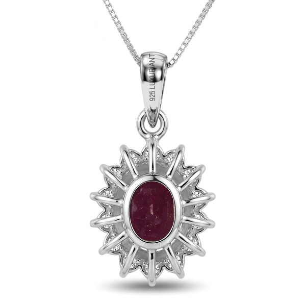 LUXURIANT DIAMOND - AA Burmesischer Rubin, Lab Grown Diamant Schmuckset ca. 45 cm 925 Silber Rhodiniert ca. 2,93 ct. image number 4