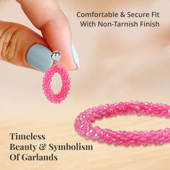 Pfirsichfarbenes Glasperlen-Schmuckset