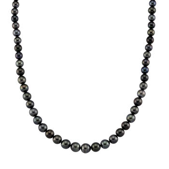 LUXORO AAA Tahiti Perle (8-12 mm) Halskette ca. 45 cm 417 Wei&szlig; Gold