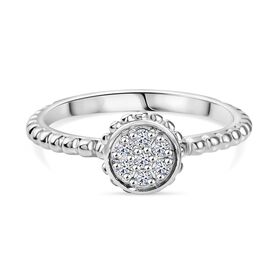 Lab Grown Diamant SI Ring 925 Silber rhodiniert (Größe 17.00) ca. 0,15 ct