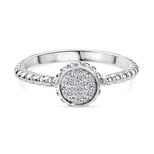 Lab Grown Diamant SI Ring 925 Silber rhodiniert (Größe 17.00) ca. 0,15 ct image number 0