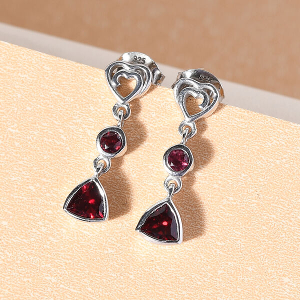 Anthill Granat Ohrh&auml;nger 925 Silber platiniert ca. 1,12 ct&nbsp; image number 2