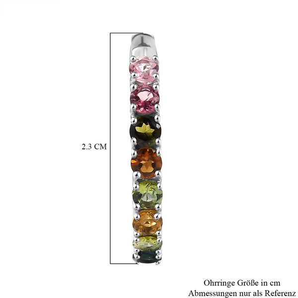 D'Joy AA Mehrfarbig-Turmalin Ohrringe 925 Silber rhodiniert ca. 3,14 ct. image number 5