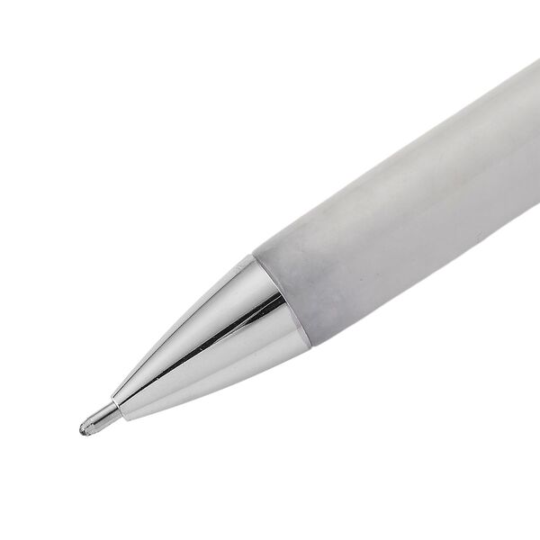 Olmec Jadeit Kugelschreiber mit poliertem Schaft, Wei&szlig;em Kristall und Legierungsmetall image number 3