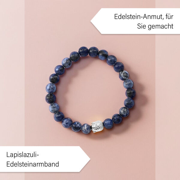 2er Set Luxus 100% Seidenschal und Lapislazuli Chakra-Armband image number 2