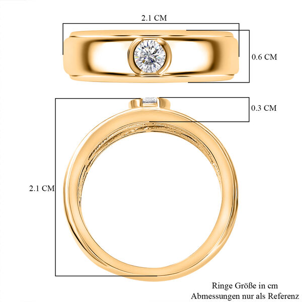 Moissanit Ring, 925 Silber vergoldet - 0,16 ct. image number 7
