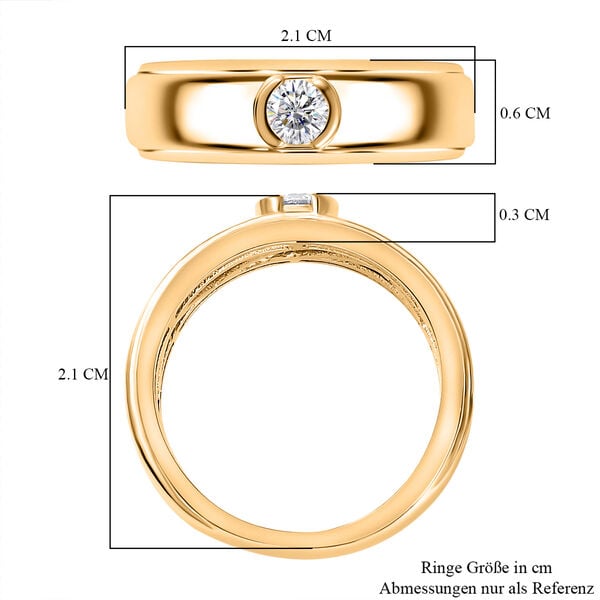 Moissanit Ring, 925 Silber vergoldet - 0,16 ct. image number 7