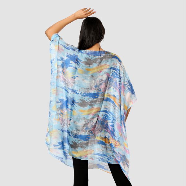 100% Maulbeerseide Shirt, Einheitsgröße Himmelblau/ Blau image number 2