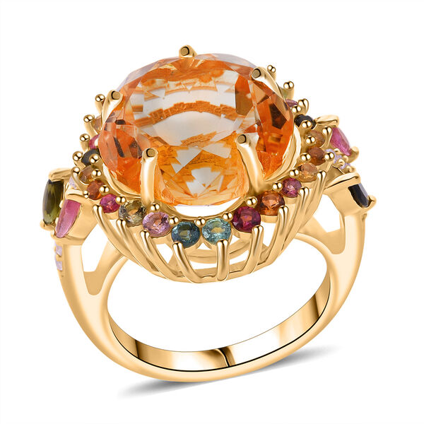 AA Citrin, Multi-Turmalin und Zirkon Ring - 11,84 ct. image number 3