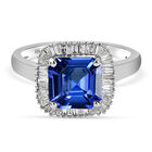 RHAPSODY Tansanit Ring mit Diamant-Halo image number 0