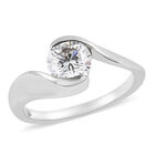 LUSTRO STELLA - feinster Zirkonia Bypass-Ring, 925 Silber platiniert image number 4