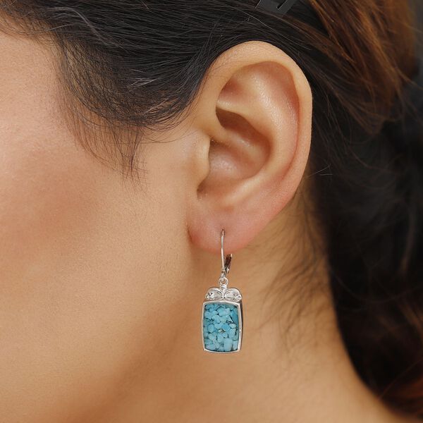 Sleeping Beauty Matrix Türkis Ohrringe 950 Kupfer ca. 9.20 ct image number 3