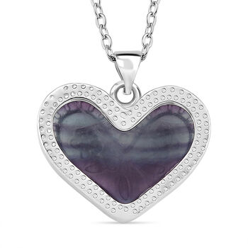 Mehrfarbiger Fluorit Schmuckset ca. 50 cm 316L Edelstahl ca. 20.00 ct