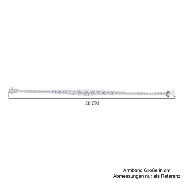 D&rsquo;Joy Moissanit 19cm Armband, 925 Silber rhodiniert - 13,58 ct. image number 5