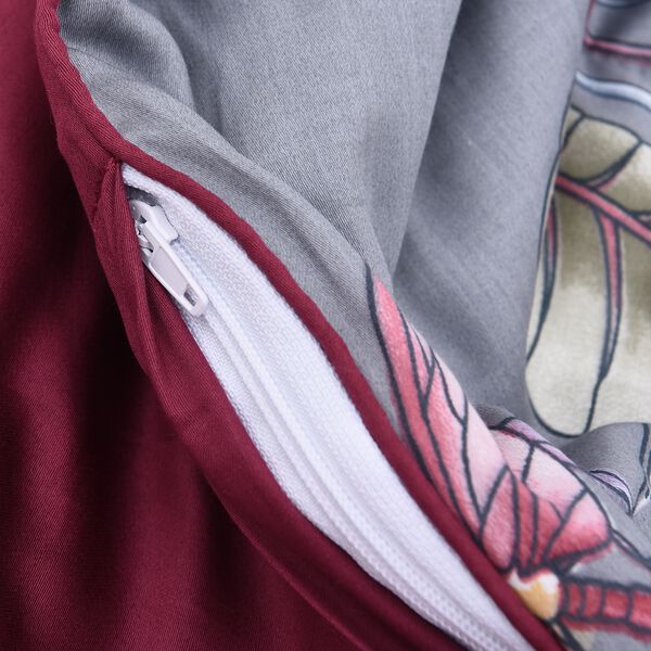 3er-Set, Bettdecke und 2 Kissenbezüge aus 100% Maulbeerseiden, Grau image number 4