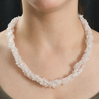 Rosenquarz Halskette, 50 cm - 370 ct.