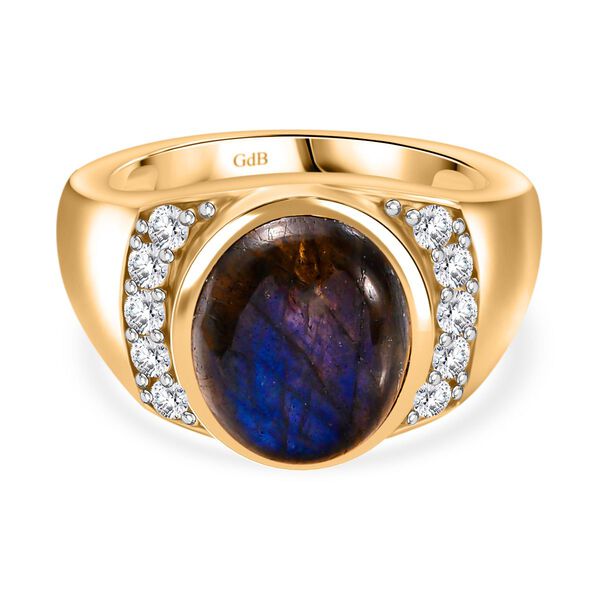 Labradorit und Zirkon Ring - 6,22 ct.