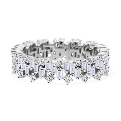 LUXURIANT DIAMOND - Lab Grown Diamant SI-GH SGL zertifiziert Ring, 925 Silber rhodiniert (Gr&ouml;&szlig;e 21.00) ca. 1,00 ct