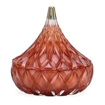 LIVMORE - Duftkerze Winterzauber-Design, 25 Std. Brenndauer, 150g, 4,5 ml &auml;therisches &Ouml;l, Jasmin und Neroli, Dunkelrot