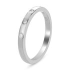 Schlichter, funkelnder Bandring in platiniertem Silber image number 5