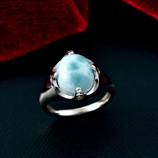 D'Joy Larimar, Weißer Zirkon Ring 925 Silber rhodiniert (Größe 18.00) ca. 5,51 ct image number 1