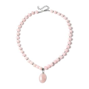 Rosenquarz-Halskette, ca. 45 cm, ca. 180,00 ct