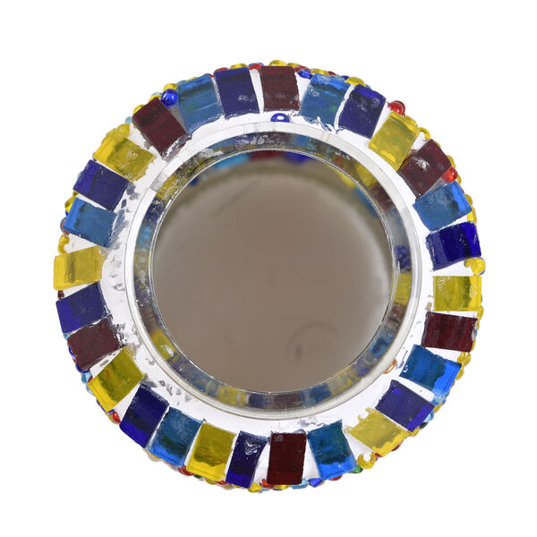 Handgefertigte orientalische Mosaik Glas Tischlampe - Zylinderform, Größe 13x13x40 cm, Mehrfarbig image number 3