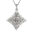 Weißer Diamant Anhänger mit Kette, 925 Silber platiniert, ca. 1.00 ct