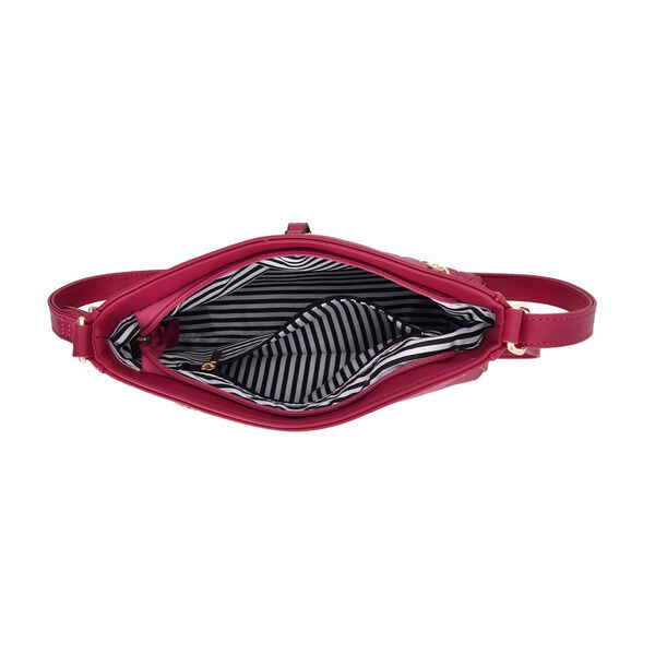 Schultertasche aus Kunstleder, mit mehreren F&auml;chern, Fuchsia image number 6
