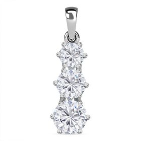 Moissanit Anhänger, 925 Silber rhodiniert - 2,38 ct.