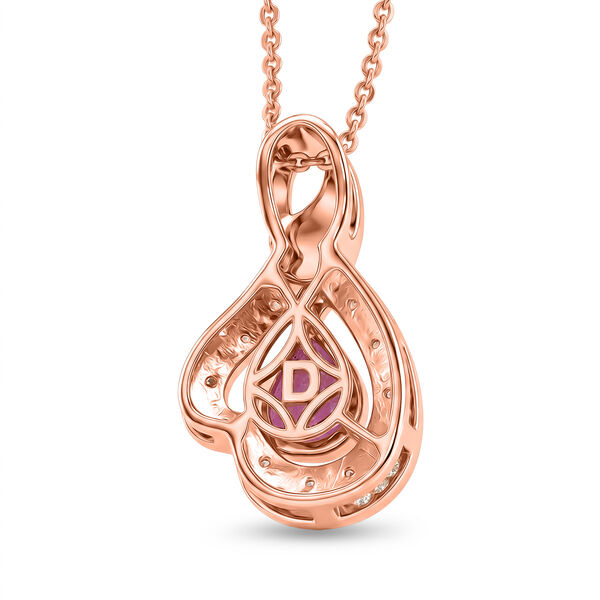 D'Joy Ilakaka rosa Saphir und Zirkon Anh&auml;nger mit 50cm Kette - 1,85 ct. image number 4