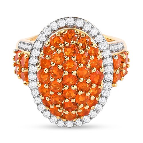 Salamanca Feueropal-Ring, 925 Silber vergoldet (Größe 17.00) ca. 2.53 ct image number 0