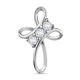 Moissanit Anhänger 925 Silber platiniert ca. 0.31 ct