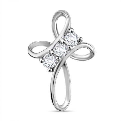 Moissanit Anhänger 925 Silber platiniert ca. 0.31 ct image number 0