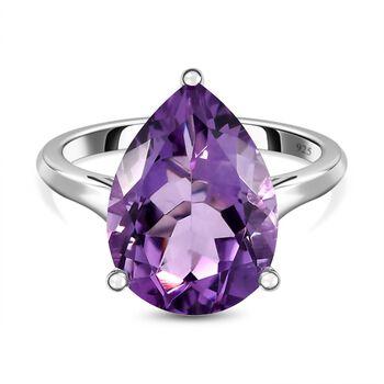 Rose De France Amethyst-Ring, 925 Silber platiniert (Gr&ouml;&szlig;e 18.00) ca. 7.73 ct