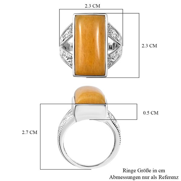 Gelber Aventurin Ring Messing (Gr&ouml;&szlig;e 21.00) ca. 11,67 ct image number 5