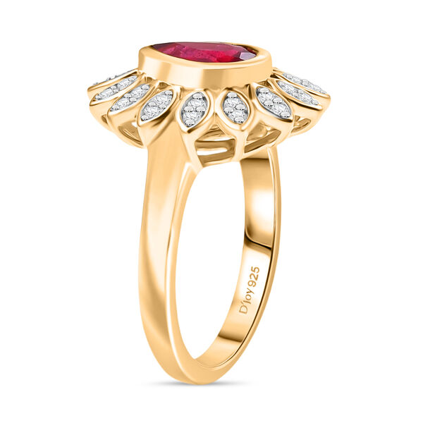 D'Joy Afrikanischer Rubin und Zirkon Ring und Anh&auml;nger image number 5