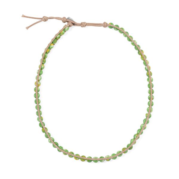 Flexible gr&uuml;n-gelbe Regenblumen-Yuhua-Quarzit Halskette - 80 ct. image number 3