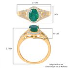 AAA Kagem Sambischer Smaragd, Weißer Diamant Ring 585 Gelbgold (Größe 18.00) ca. 1.56 ct image number 4