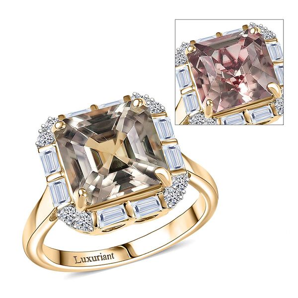 LUXURIANT DIAMOND - AAA Turkizit, Lab Grown Diamant Ring 417 Gold (Gr&ouml;&szlig;e 17.00) ca. 5,37 ct