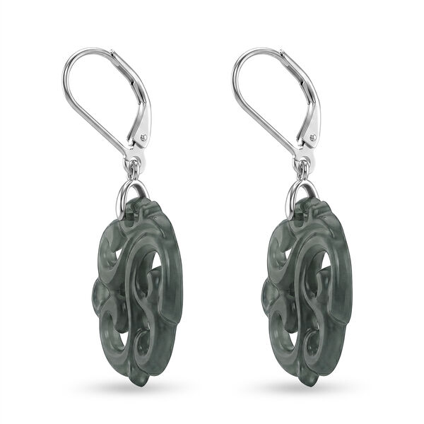 D'Joy Nat&uuml;rlicher Olmek Jadeit Ohrringe 925 Silber Rhodiniert ca. 15,00 ct. image number 3