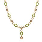 Natürliche, äthiopische Welo Opal Halskette, ca. 45 cm, 925 Silber vergoldet ca. 3.76 ct