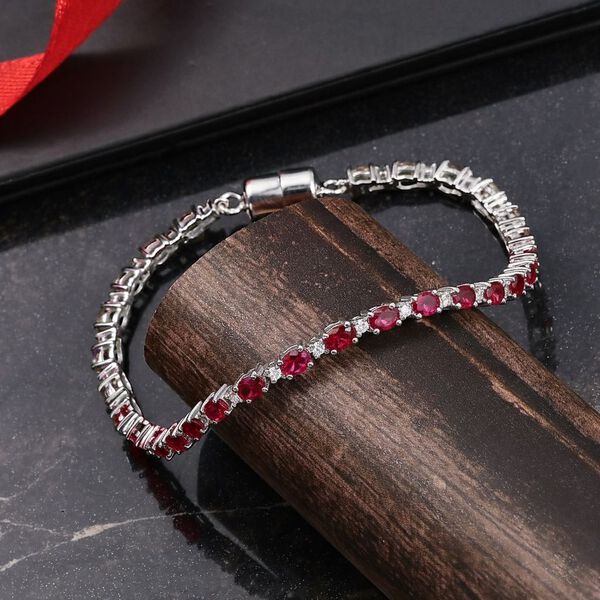 MÜNCHEN CLOSE OUT - D'Joy Cruzeiro Blush Turmalin, Moissanit Armband ca. 19 cm 925 Silber rhodiniert ca. 5.24 ct image number 1