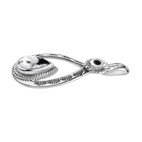 Wei&szlig;er B&uuml;ffel und schwarzer Spinell-Anh&auml;nger - 1,64 ct. image number 3