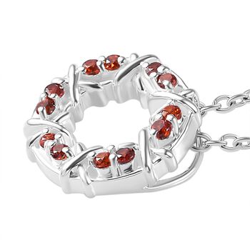 XOXO Granat kubischer Zirkonia-Anh&auml;nger mit 50cm Kette - 0,24 ct.