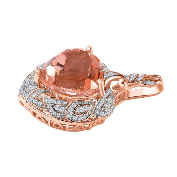 Morganit Quarz Triplett und Zirkon Anhänger - 24,37 ct. image number 4