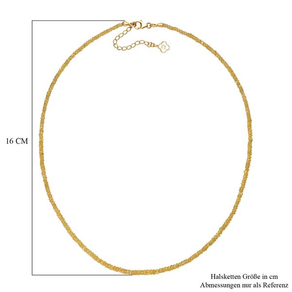 AA Gelber Saphir Halskette ca. 45 cm 925 Silber 750 Gelbgold Vermeil ca. 45,00 ct. image number 6