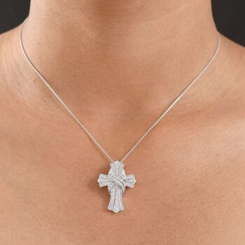 LUXURIANT VS Labor Diamant Anh&auml;nger mit 50cm Kette, 925 Silber rhodiniert - 0,51 ct.