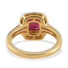Afrikanischer Rubin und Zirkon Ring 925 Silber vergoldet  ca. 1,90 ct image number 5
